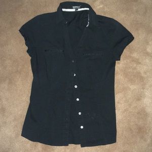 BOGO Express stretch black button up blouse